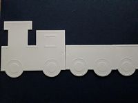 Speciaal model 2 stuks trein kaart ivoor 11 x 12 cm met envelop